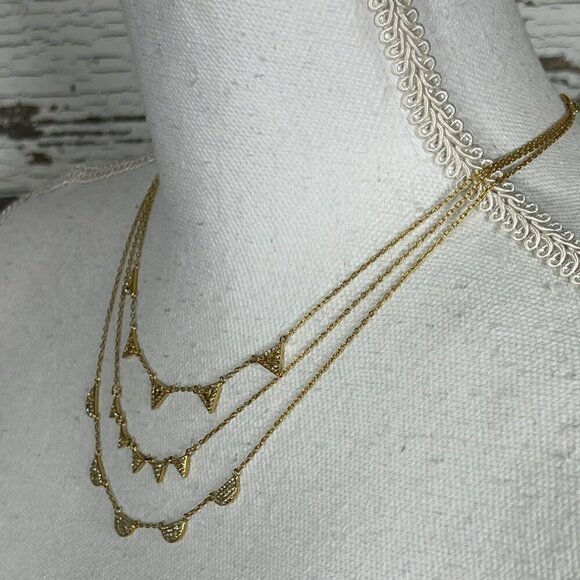 STELLA & DOT Pavè Chevron Layered Necklace N483 NWOT - Picture 3 of 6